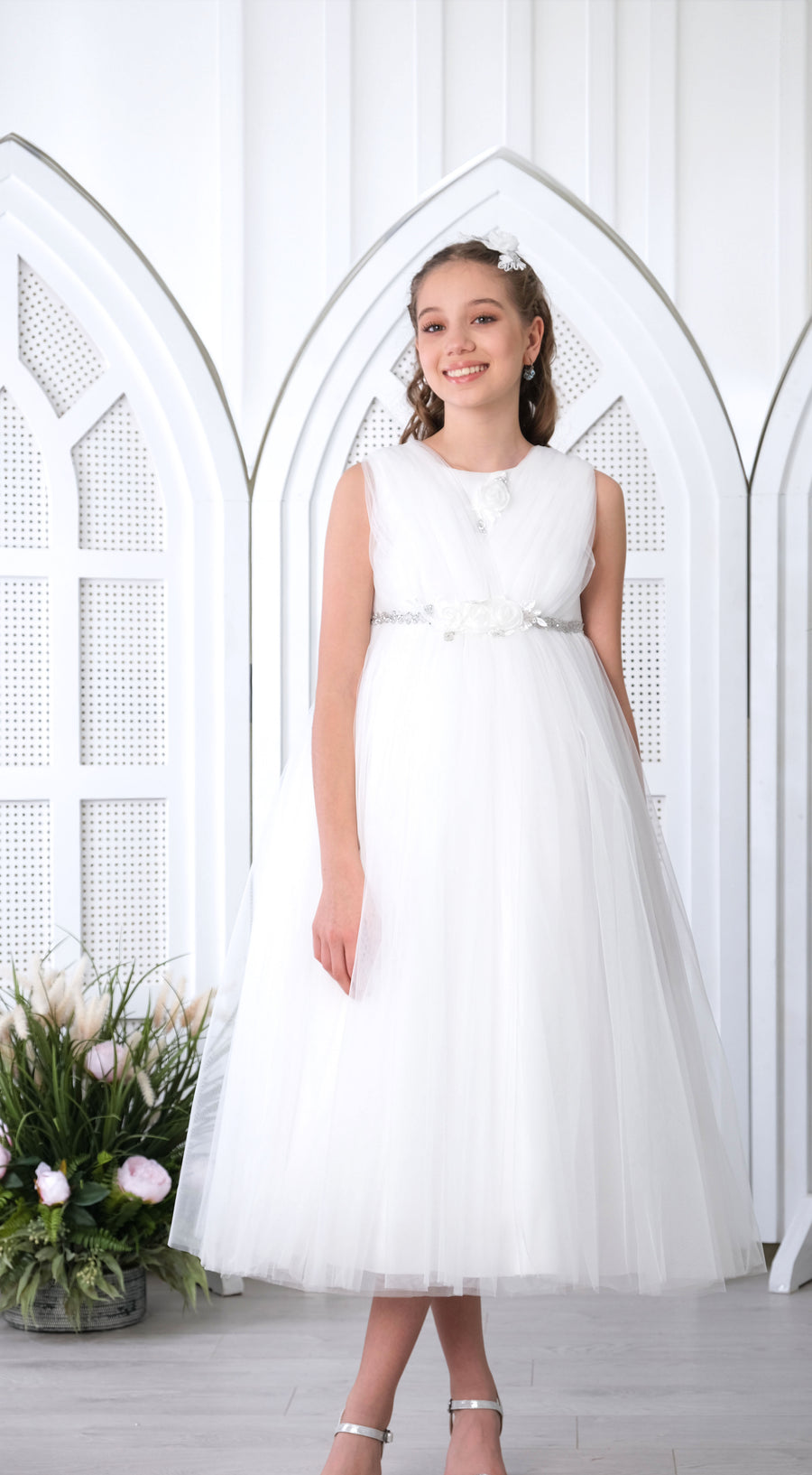 Flower Girls Dress White 3092