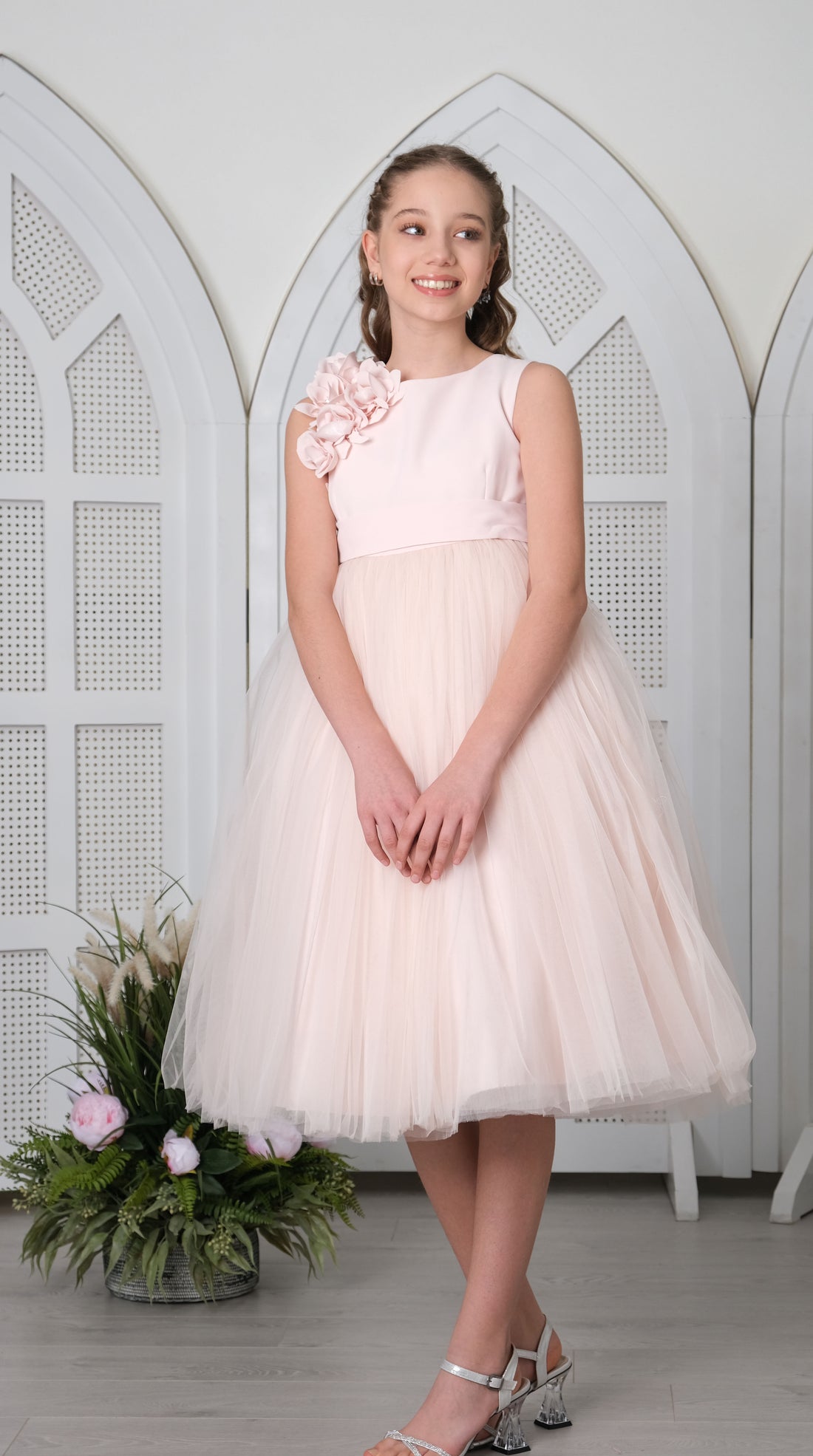 Flower Girls Dress Salmon 3173