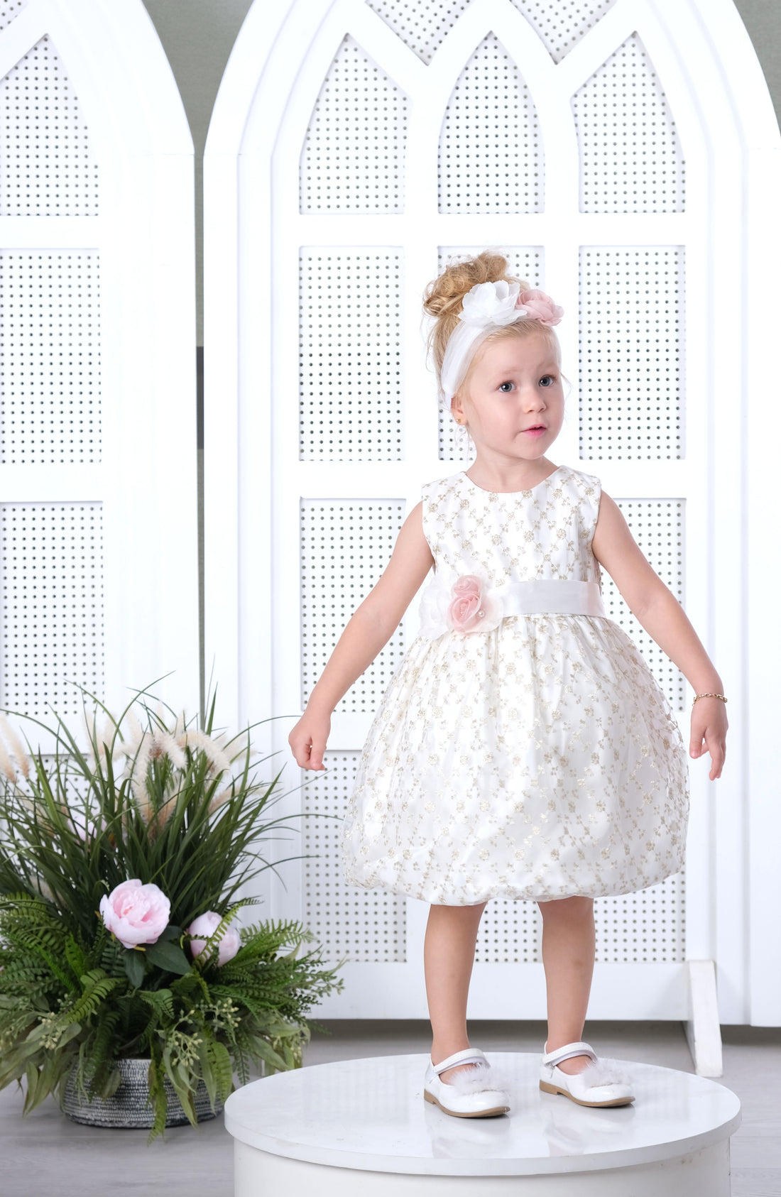 Flower Baby Dress White 3185