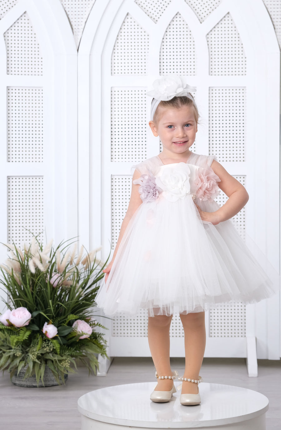 Flower Baby Dress White 3166