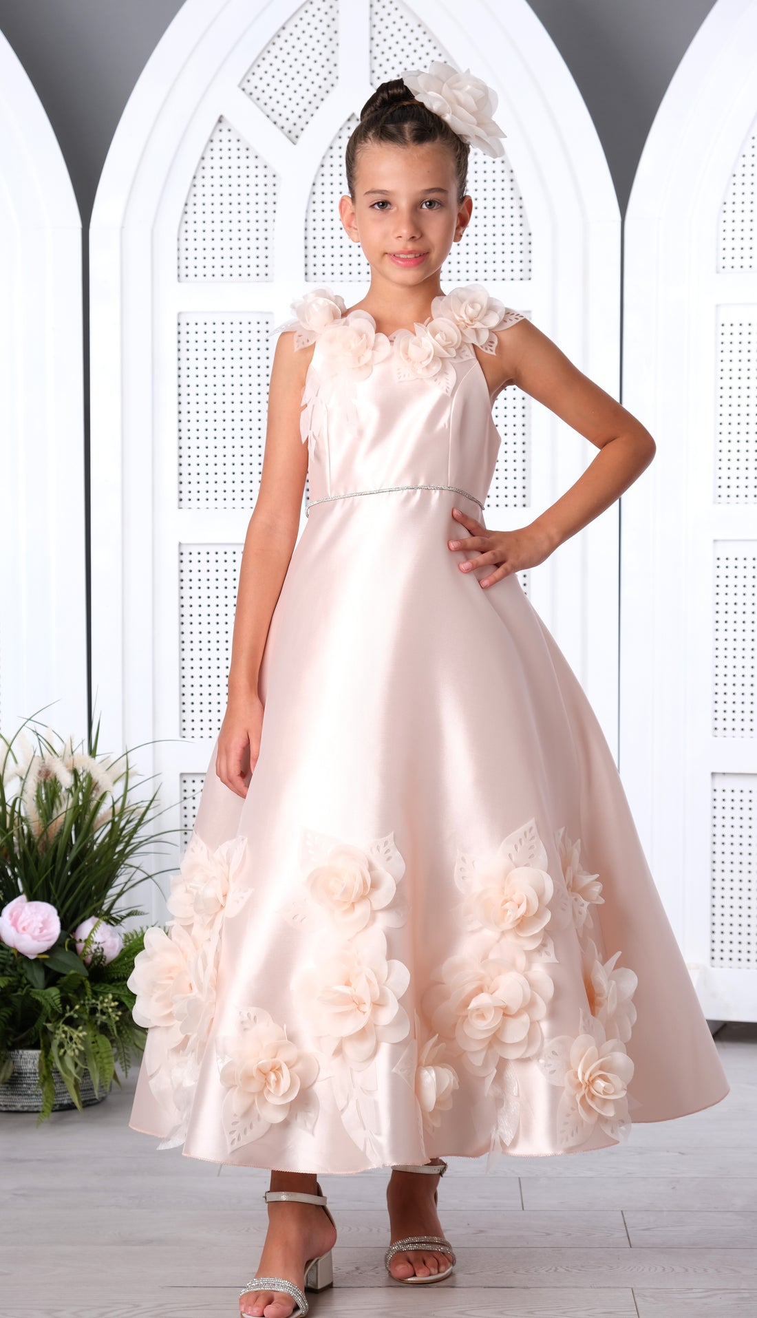 Flower Girls Dress Salmon 3182