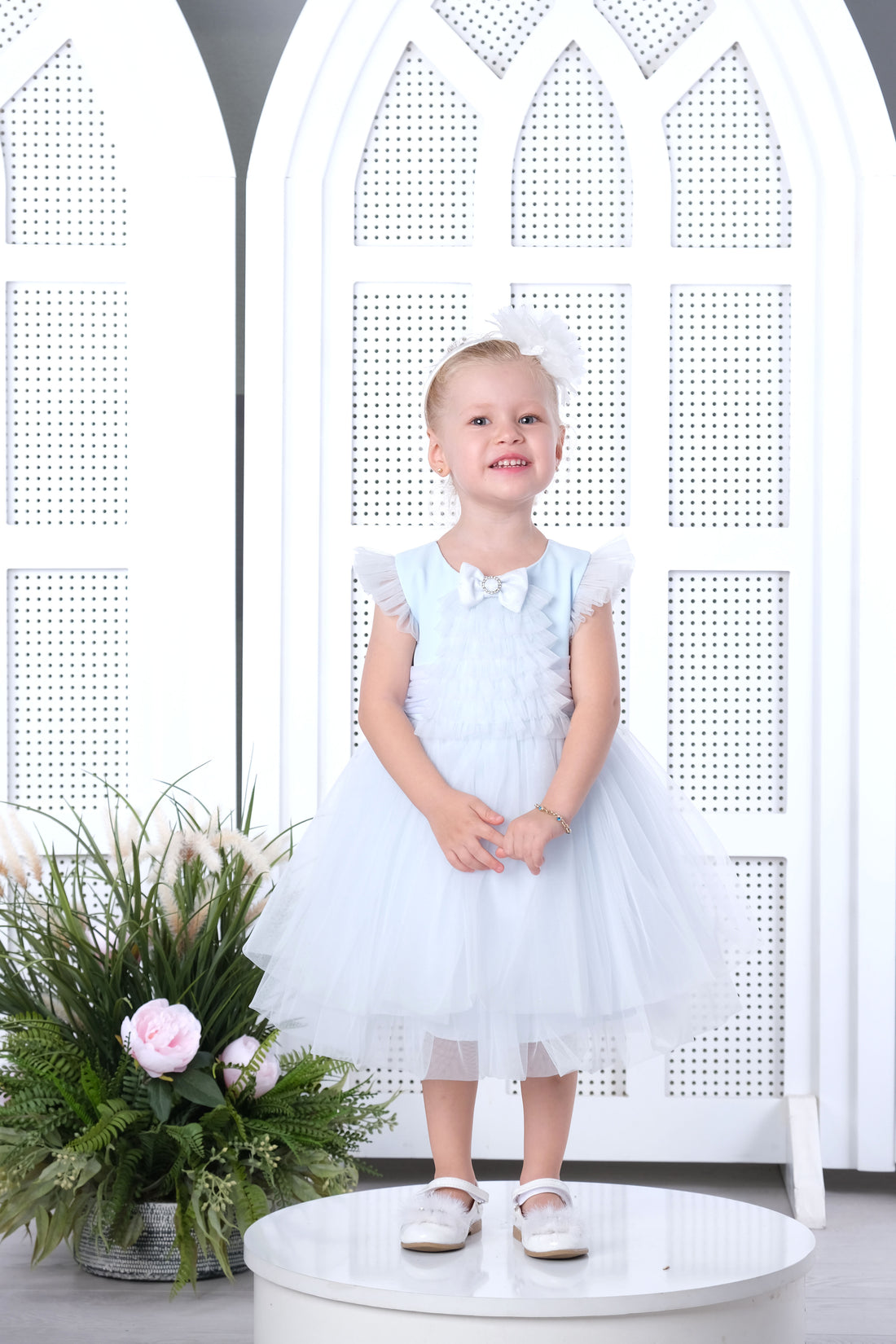 Flower Girls Dress Sky Blue 3175