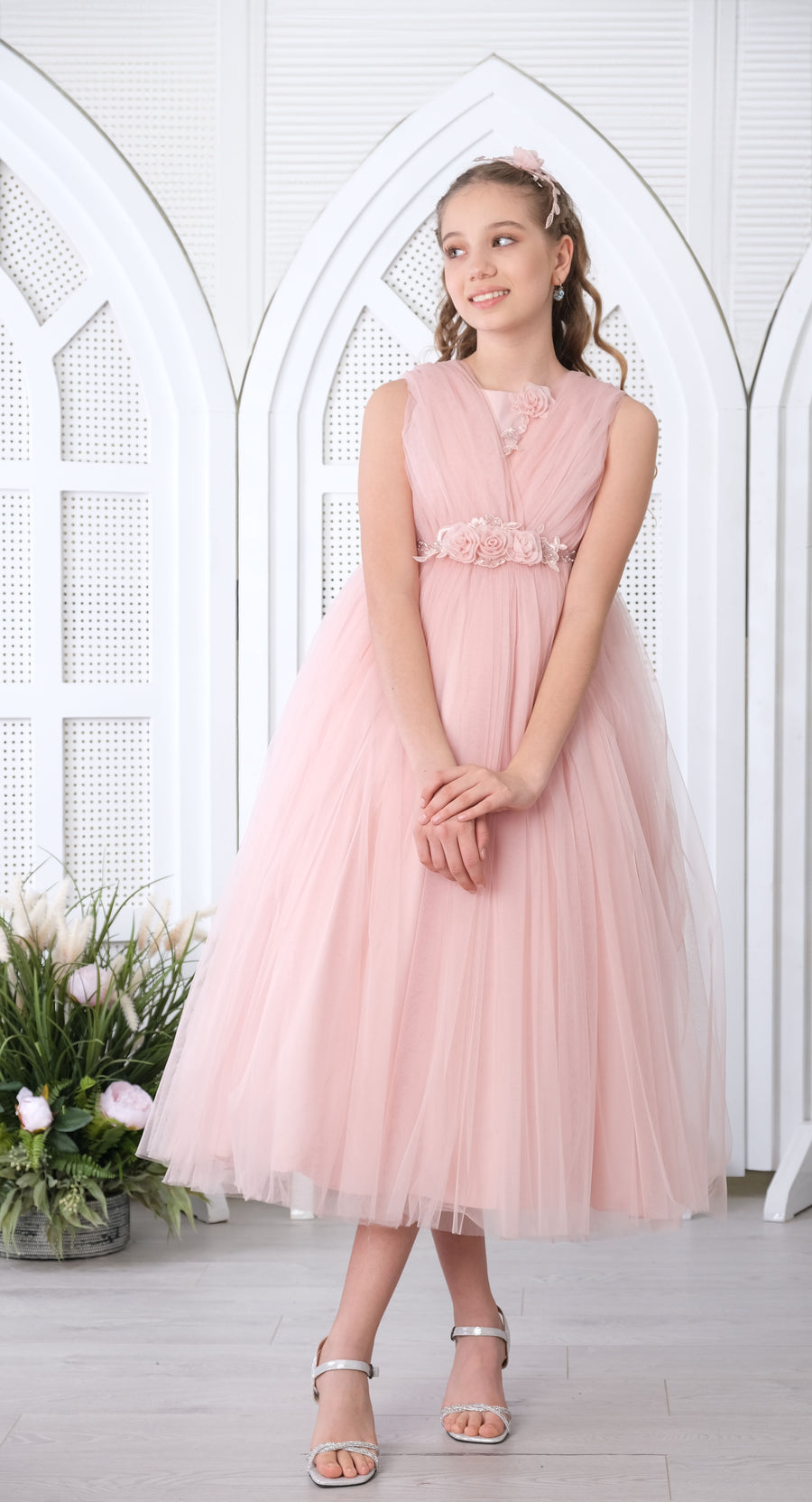 Flower Girls Dress Pink 3169