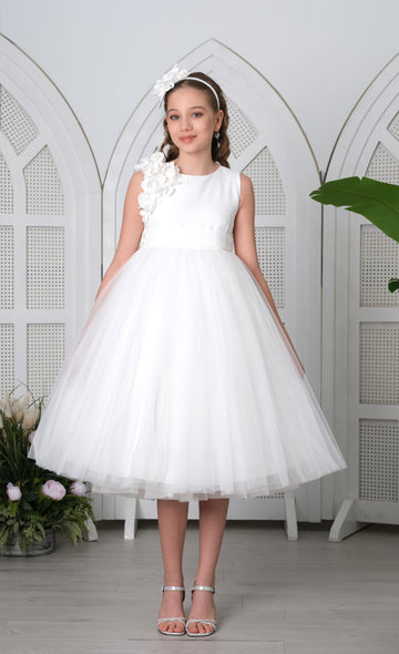 Flower Girls Dress White 3173