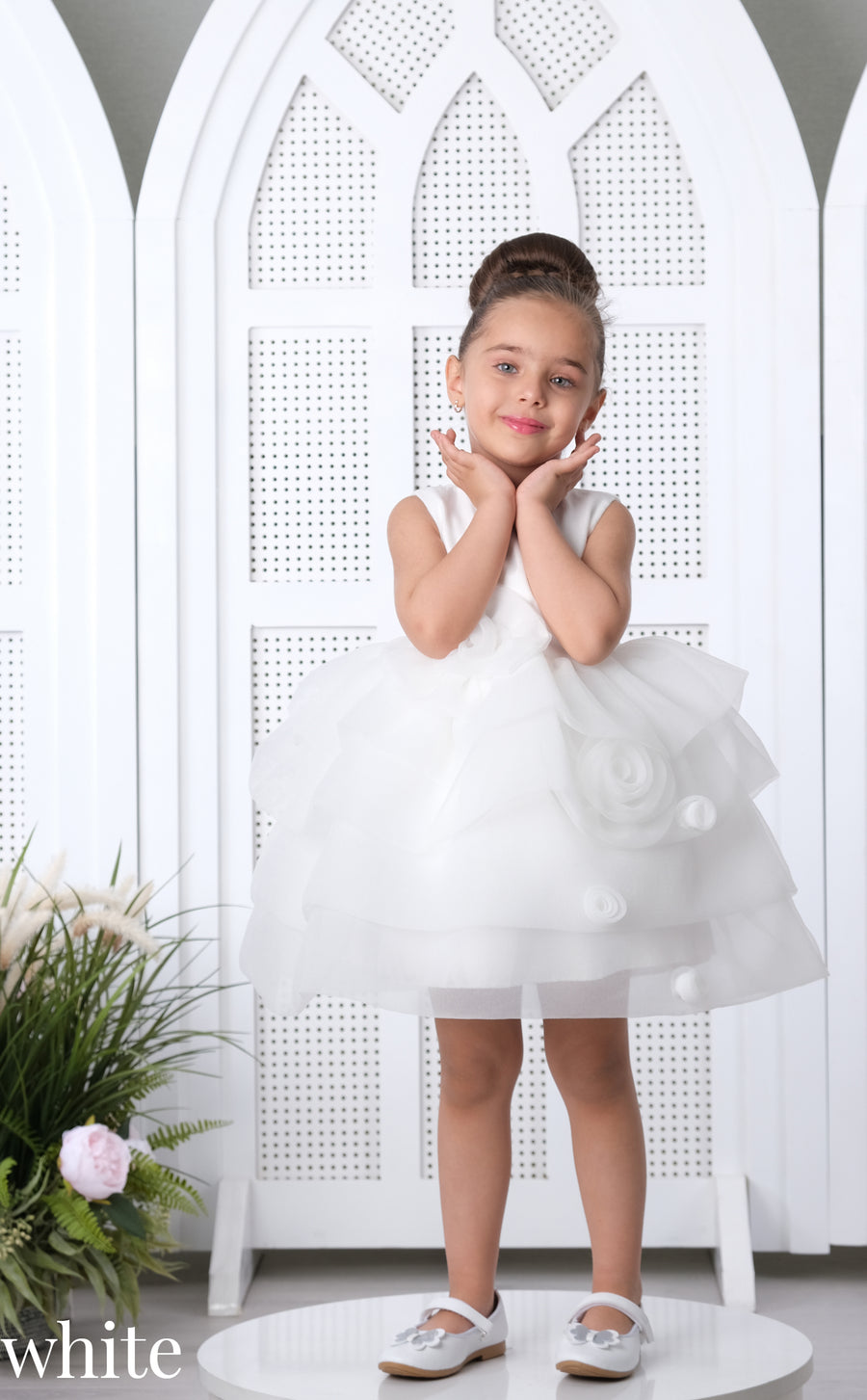 Flower Baby Dress White 3080