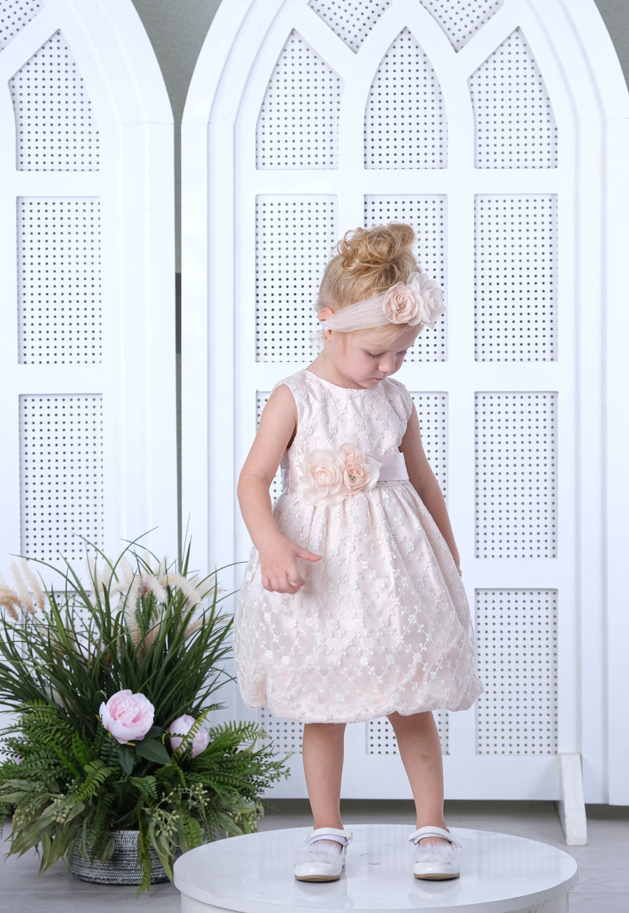 Flower Baby Dress Salmon 3185