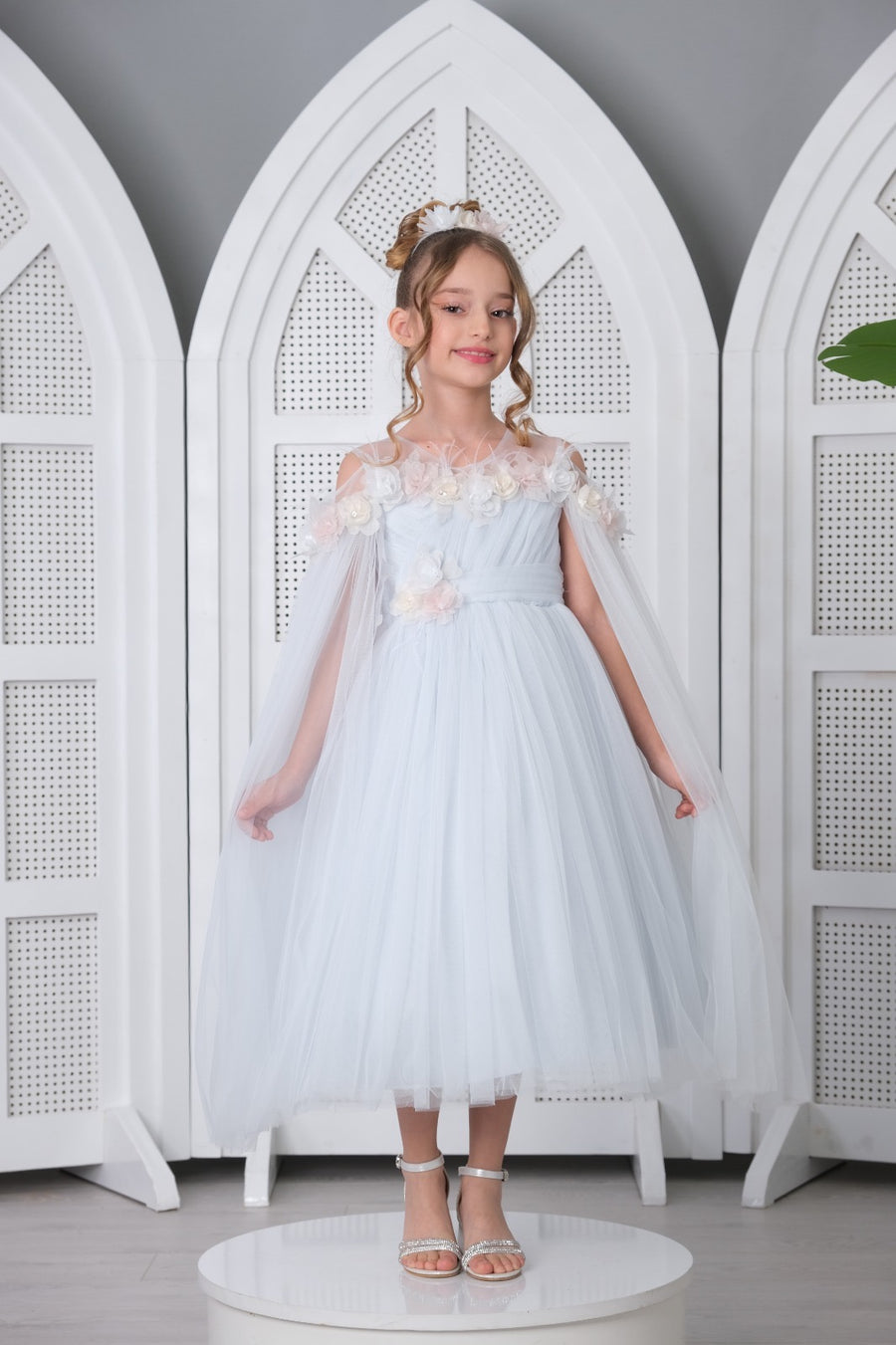 Flower Girls Dress Blue 3158