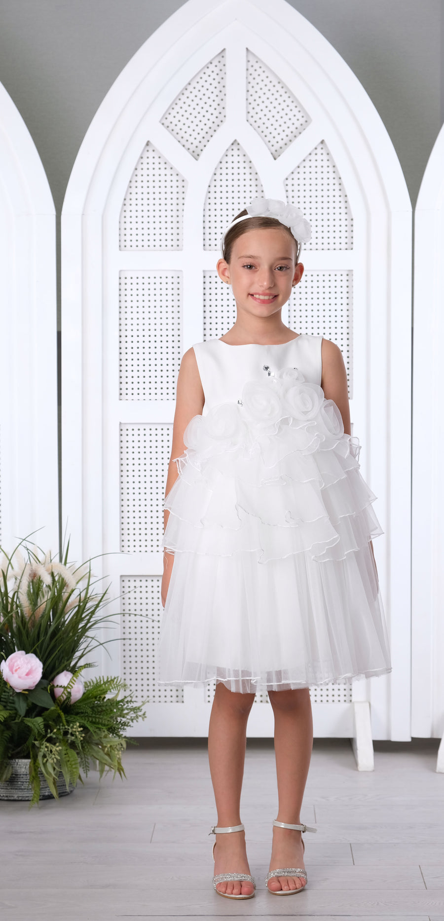 Flower Girls Dress White 3192