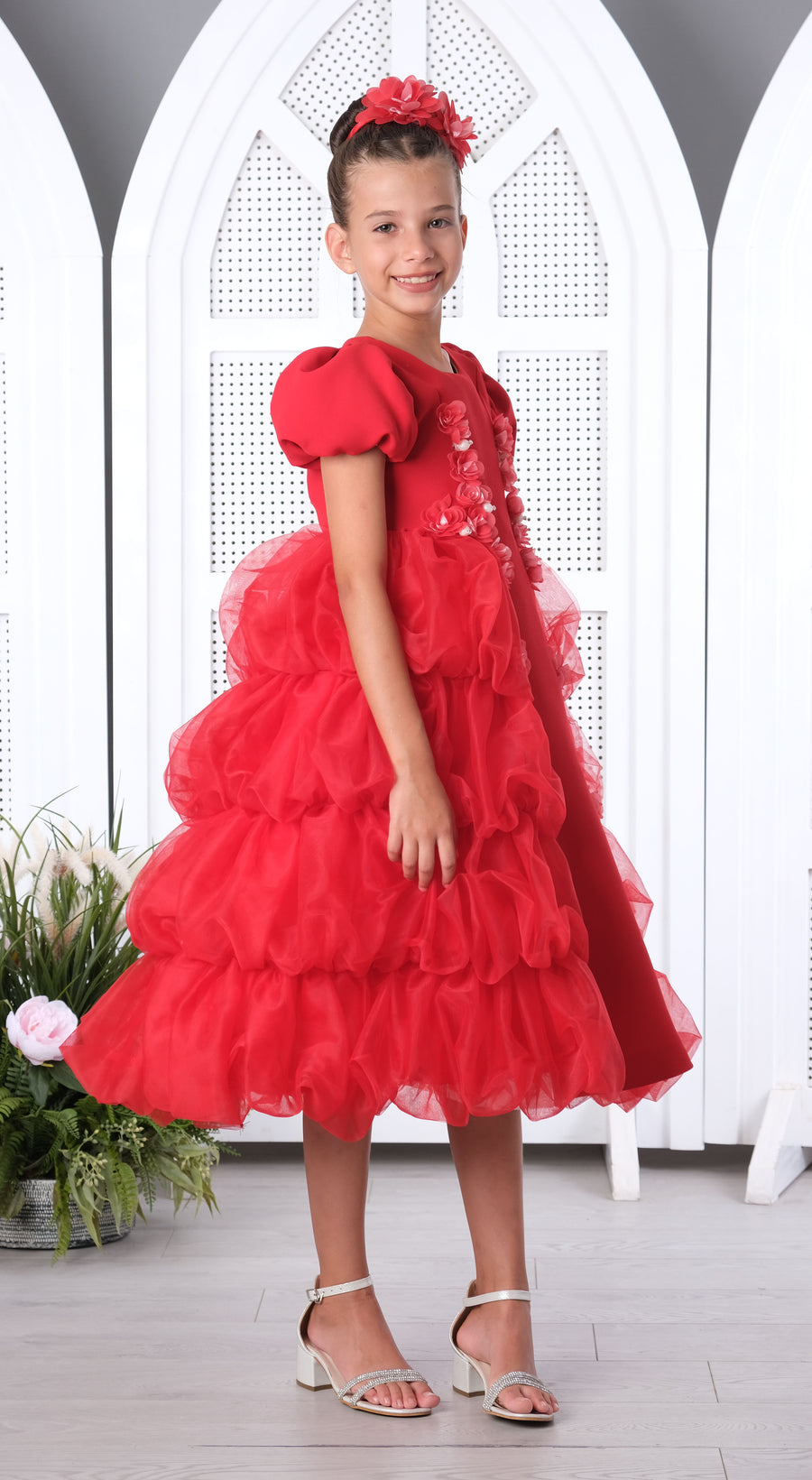 Girls Dress Red 3196