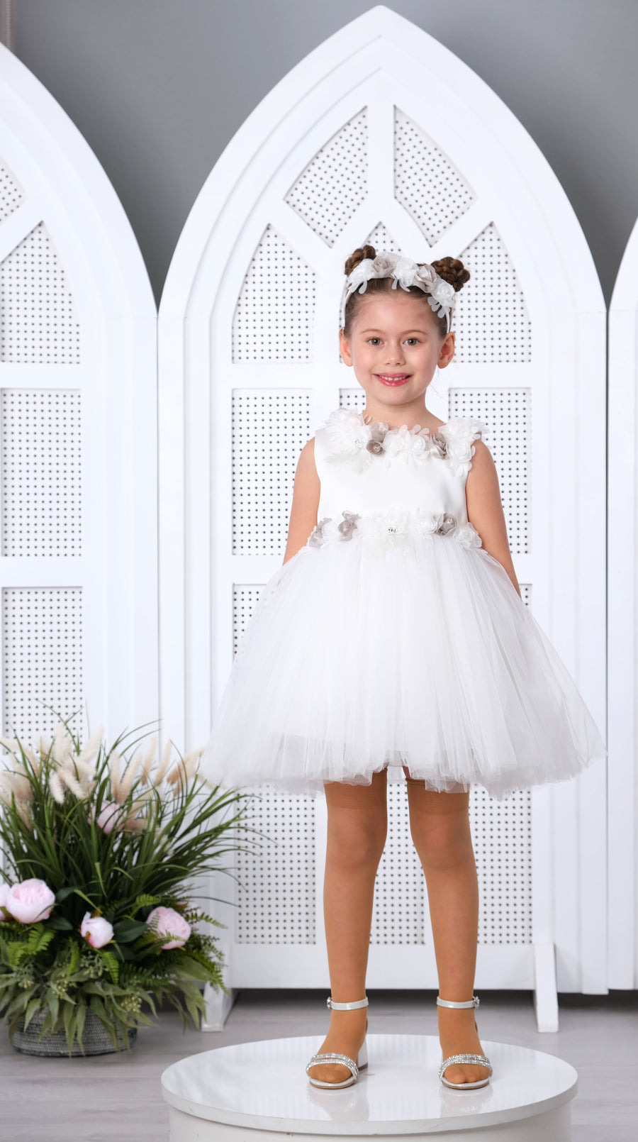 Flower Girls Dress White 3162