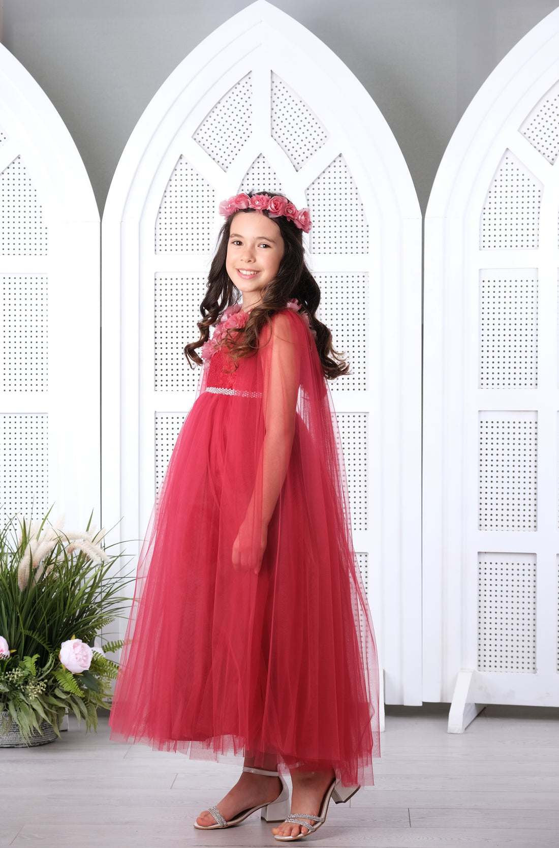 Flower Girls Dress Red 3098