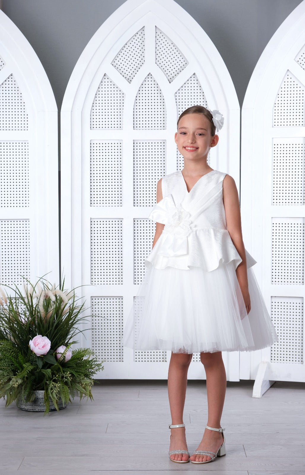 Flower Girls Dress White 3178